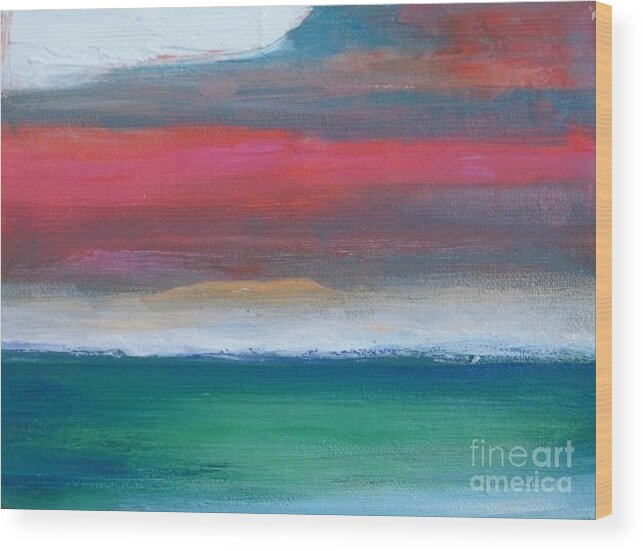 Abstract Wood Print featuring the painting Divine Sky by Vesna Antic