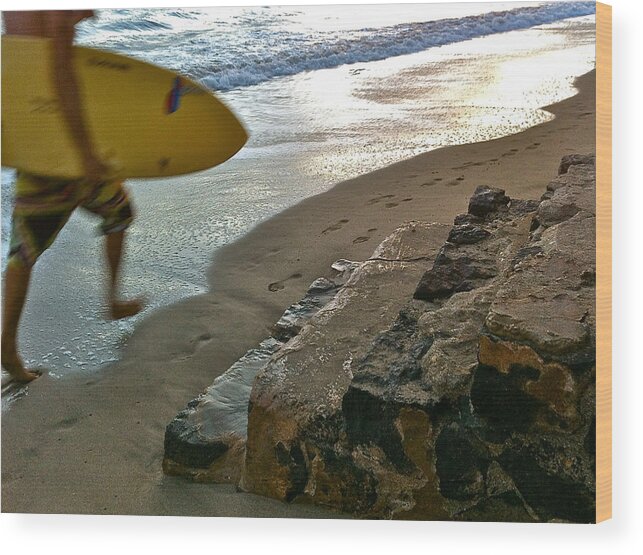 Movement Wood Print featuring the photograph Surfer in Motion by Kathy Corday