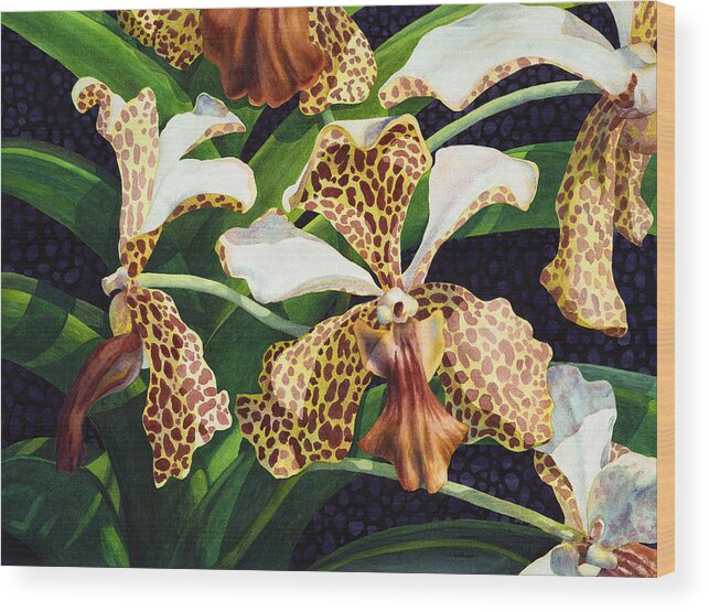 Flower Wood Print featuring the painting Tachannon by Lynda Hoffman-Snodgrass