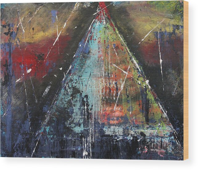 Tent Wood Print featuring the painting Tent-ative by Lucy Matta