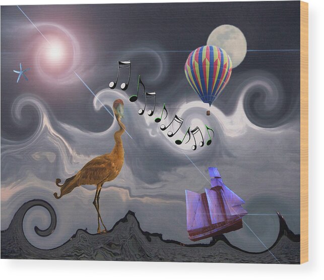 Birds Wood Print featuring the photograph The Dream Voyage - Mad World Series by Amanda Vouglas