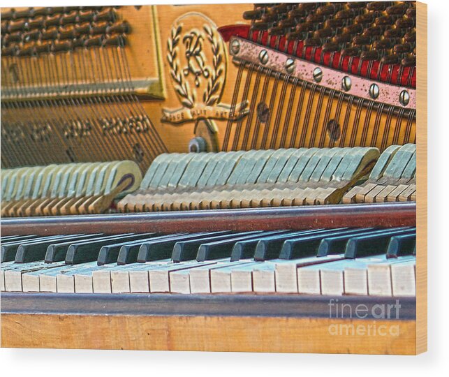 Piano Wood Print featuring the photograph The Old Keys by Sebastian Mathews Szewczyk