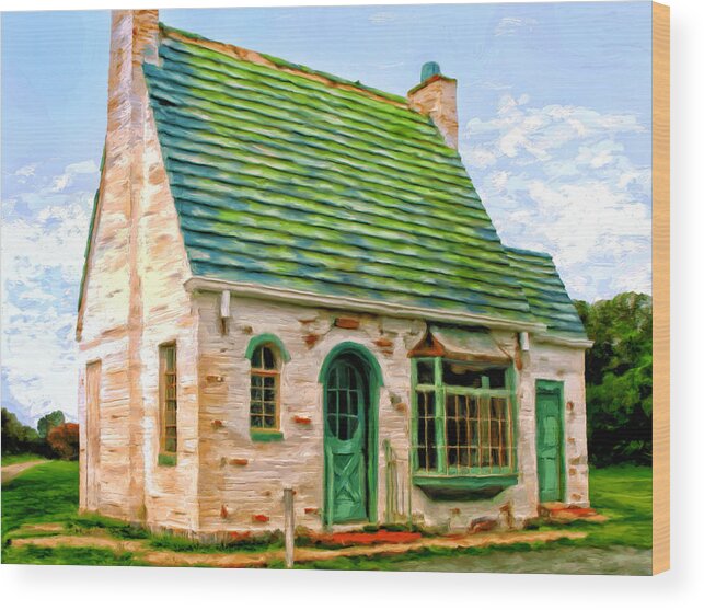 Abandoned Wood Print featuring the painting The Old Sportmans Bar by Michael Pickett