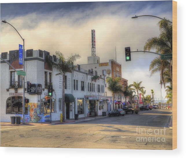 Pismo Beach Wood Print featuring the photograph The Streets of Pismo Beach by Mathias 