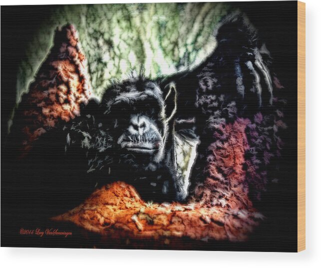 Zoo Wood Print featuring the photograph The Thinker by Lucy VanSwearingen