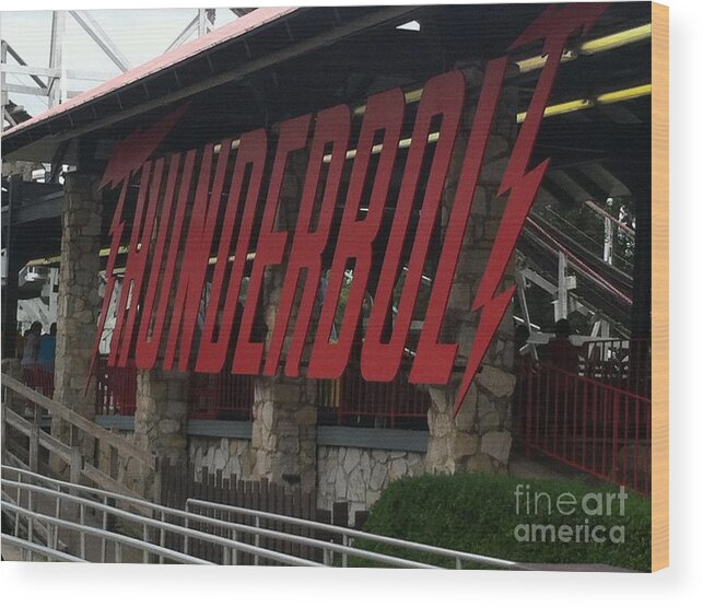 Thunderbolt Wood Print featuring the photograph Thunderbolt Roller Coaster by Michael Krek