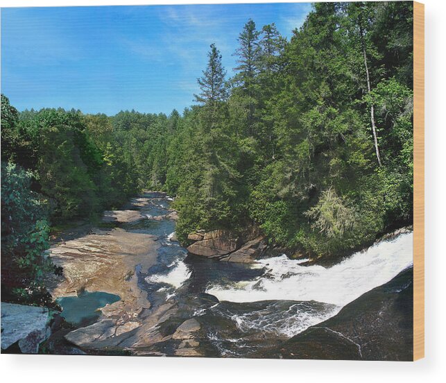 Triple Falls North Carolina Wood Print featuring the photograph Triple Falls North Carolina by Steve Karol