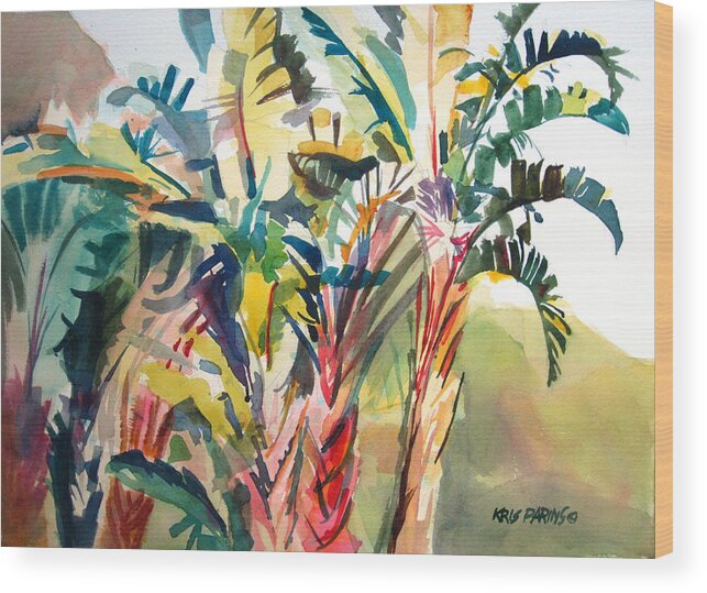 Kris Parins Wood Print featuring the painting Tropical Punch by Kris Parins