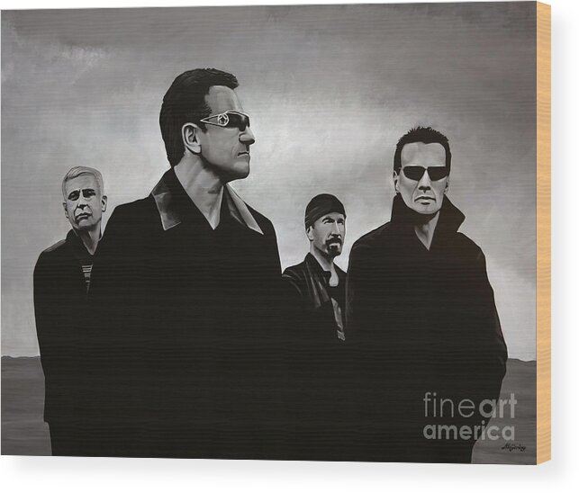U2 Wood Print featuring the painting U2 by Paul Meijering