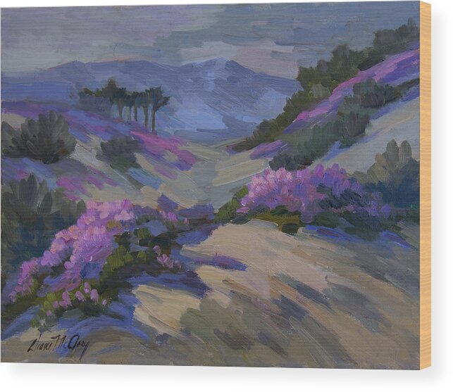 Verbena Wood Print featuring the painting Verbena in Bloom by Diane McClary