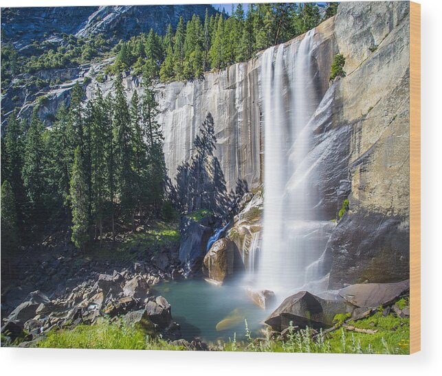 Yosemite Wood Print featuring the photograph Vernal Falls Yosemite by Mike Lee