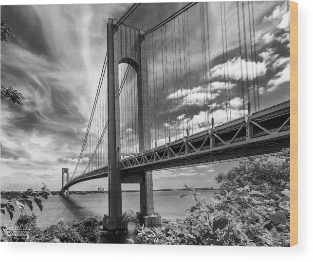 Verrazano Wood Print featuring the photograph Verrazano Bridge by Jody Lane