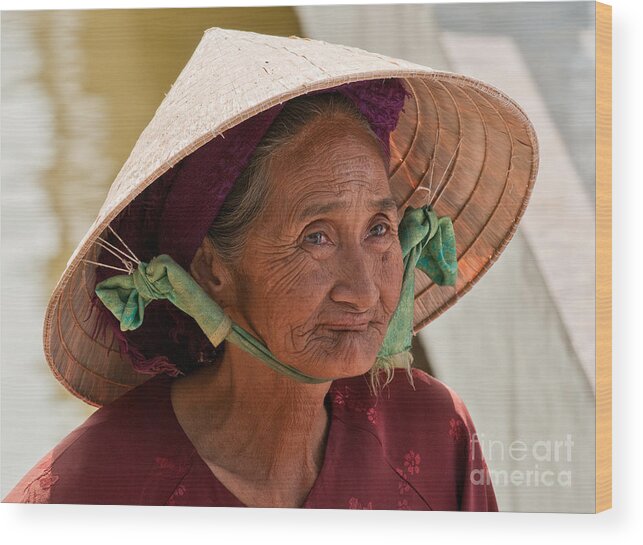 Vietnam Wood Print featuring the photograph Vietnamese Lady by Rick Piper Photography