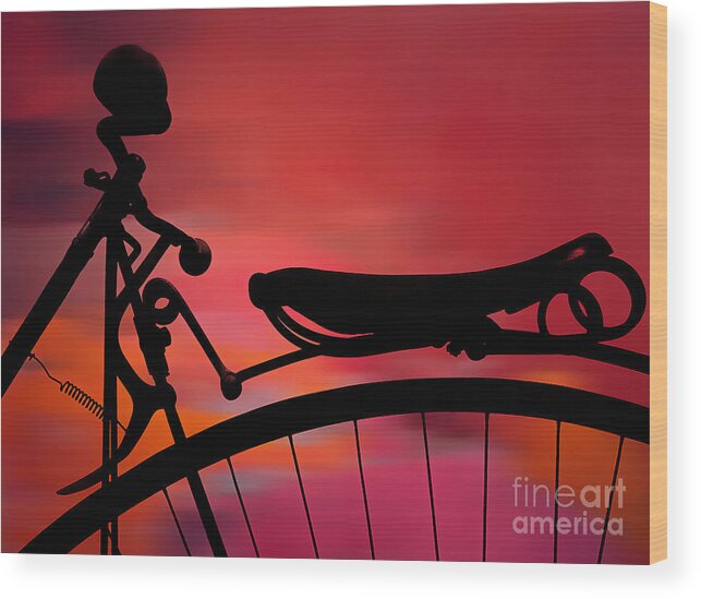 Antique Bicycle Digital Art Wood Print featuring the mixed media Vintage Bicycle by Marvin Blaine