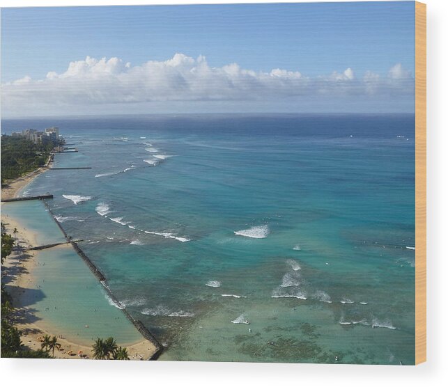 Waikiki Beach Wood Print featuring the photograph Room With A View by Amelia Racca