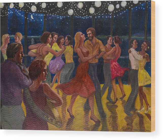 Dance Wood Print featuring the painting Water Waltz by Laura Lee Cundiff