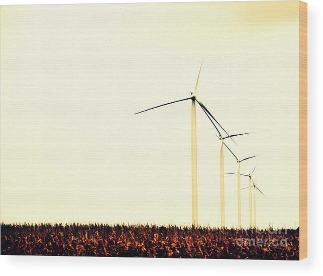 Windmills Wood Print featuring the photograph Windmills 1 by A K Dayton