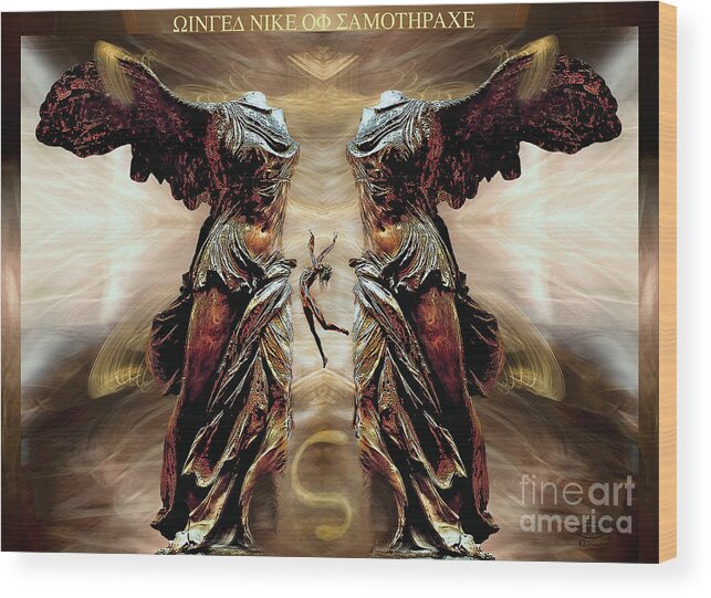 Digital Art Wood Print featuring the photograph Winged Victory by John Stephens