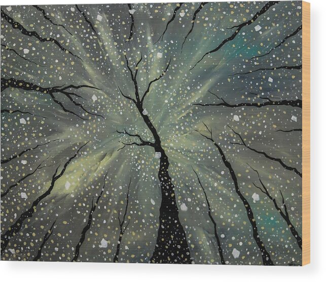 Trees Wood Print featuring the painting Winter's Spell by Joel Tesch