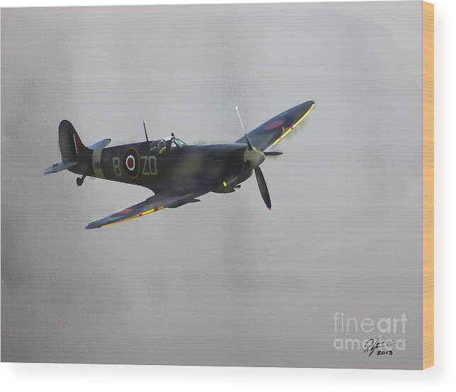 World War 2 Wood Print featuring the mixed media World War 2 Spitfire by Roger Lighterness