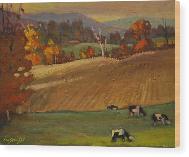 Berkshire Hills Paintings Wood Print featuring the painting Ziemba Farm by Len Stomski