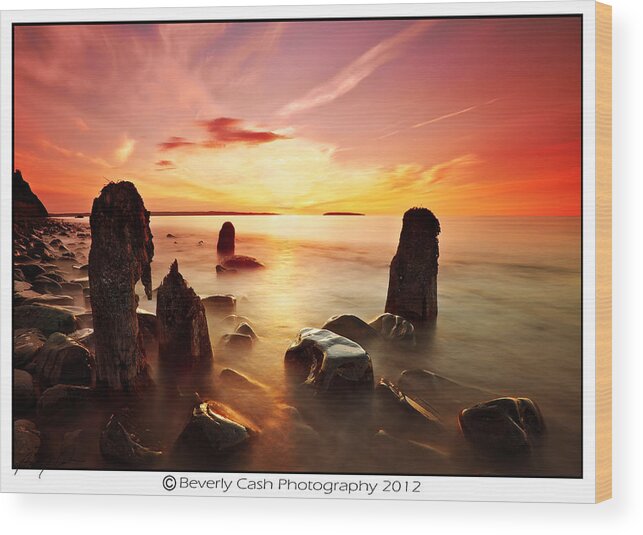 Sunset Wood Print featuring the photograph Fiery Sunset by B Cash