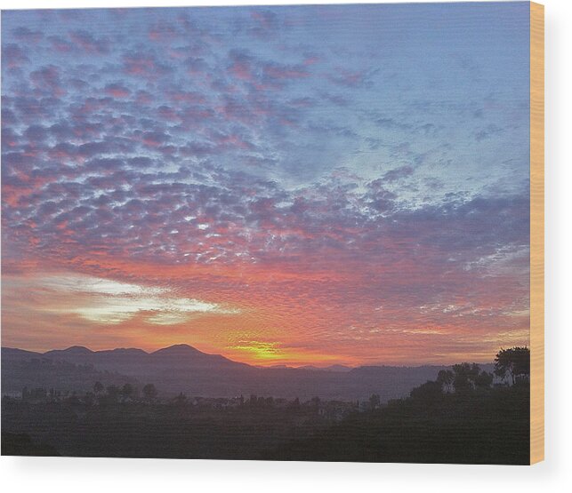 Clouds Wood Print featuring the photograph October Skys Murphy Canyon #3 by Jeremy McKay