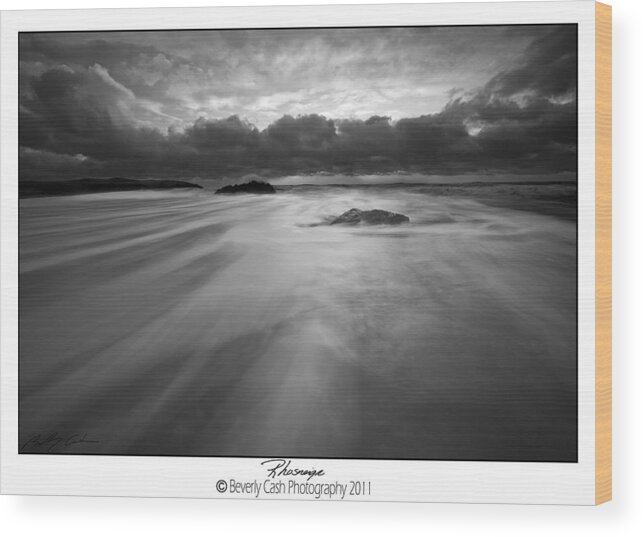 Monochrome Wood Print featuring the photograph Rhosneigr by B Cash