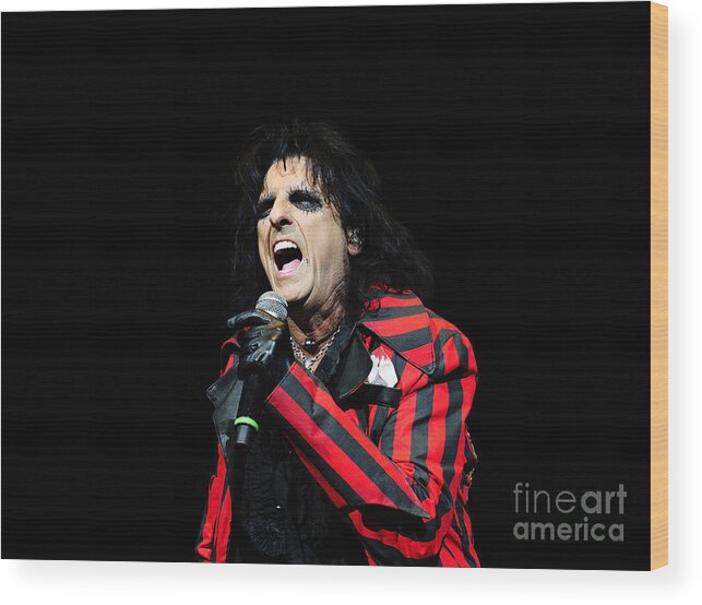 Alice Cooper Wood Print featuring the photograph Alice Cooper #7 by Jenny Potter