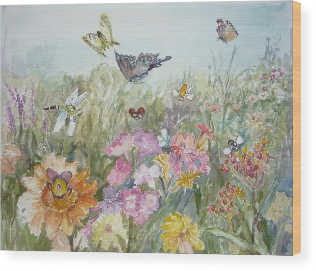 Butterflys Wood Print featuring the painting All My Friends by Dorothy Herron