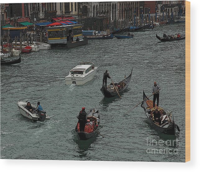 Venice Wood Print featuring the photograph Along the Canal by Vivian Christopher