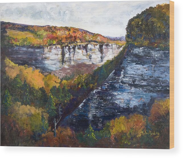 Letchworth State Park Wood Print featuring the painting Around the Bend by George Richardson