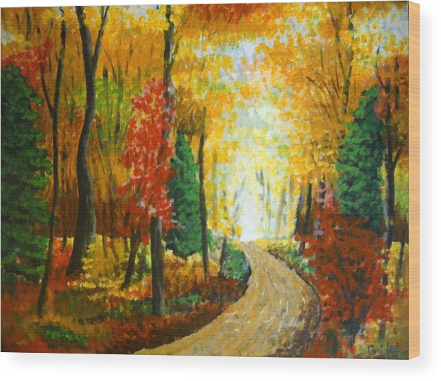 Autumn Wood Print featuring the painting Autumn Afternoon by Cami Lee