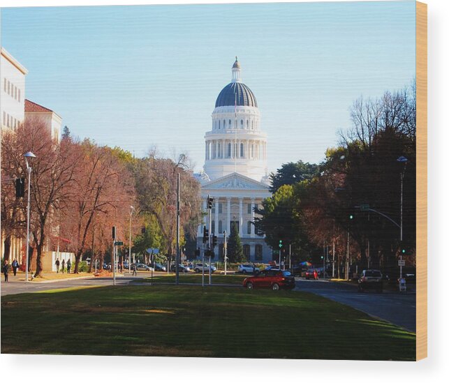 Building Wood Print featuring the photograph California Capitol Building-3 by Barry Jones