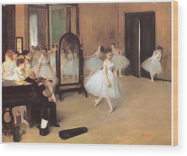 Dance Class Wood Print featuring the painting Dance Class by Edgar Degas