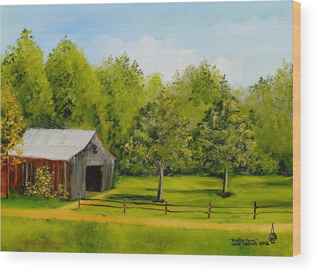 Dudley Wood Print featuring the painting Dudley Farms by Larry Whitler