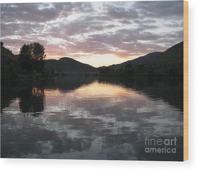 River At Sunset Wood Print featuring the photograph Dusk On The River by Arlene Carmel