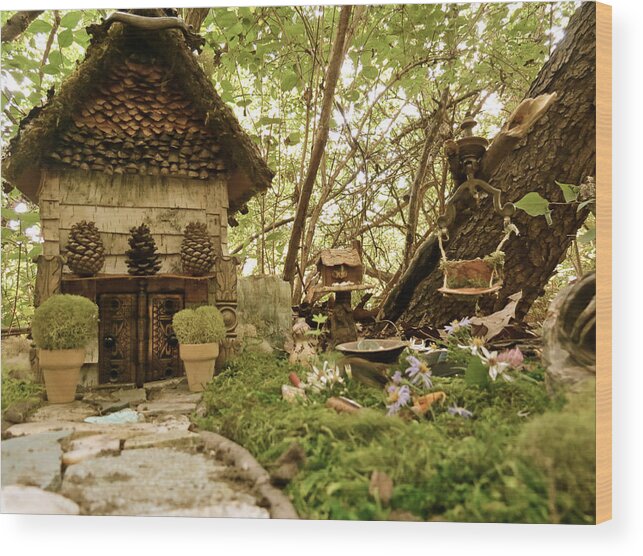 Fairy Wood Print featuring the photograph Faerie Garden by Azthet Photography