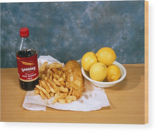 Food Wood Print featuring the photograph Fish And Chips by Andrew Lambert Photography