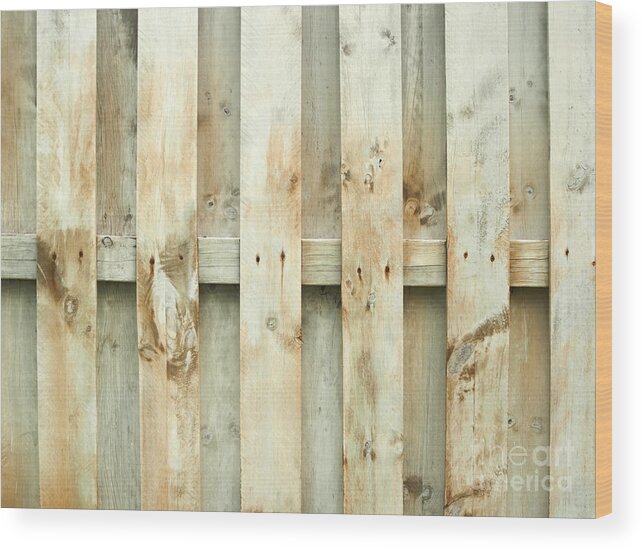 Fence Wood Print featuring the photograph Grungy old fence background by Blink Images