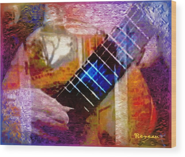 Guitar Wood Print featuring the photograph Guitar Reflection by A L Sadie Reneau