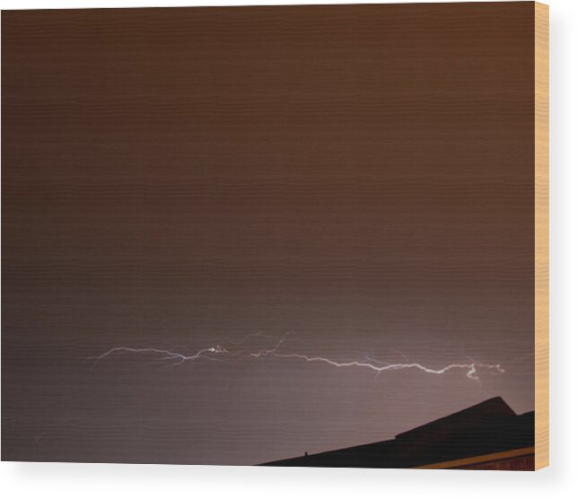 Lightning Wood Print featuring the photograph Lightning 3 by Maggy Marsh