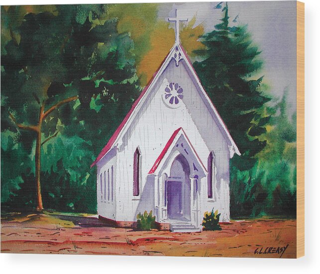 Little Country Church Wood Print By Chuck Creasy
