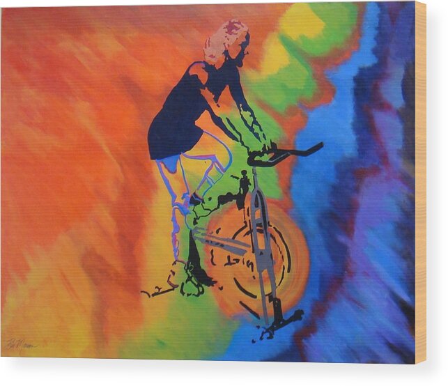 Fine Art Wood Print featuring the painting Live to Ride by Bill Manson
