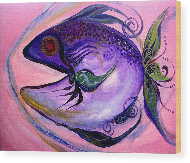 Fish Wood Print featuring the painting Melanie Fish One by J Vincent Scarpace