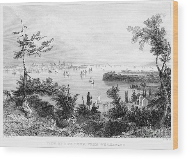 1840s Wood Print featuring the photograph NEW YORK CITY VIEW, c1840 by Granger