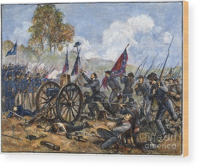 1863 Wood Print featuring the drawing Picketts Charge, 1863 by Granger