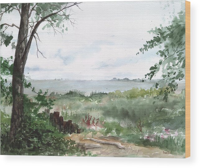Landscape Wood Print featuring the painting Plein Air 9 by Sean Seal