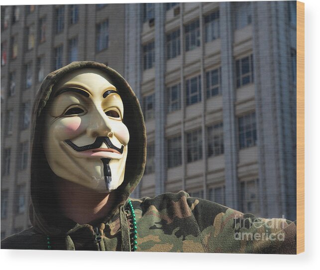 Anonymous Wood Print featuring the photograph Rage Against the Machine by Andrea Kollo