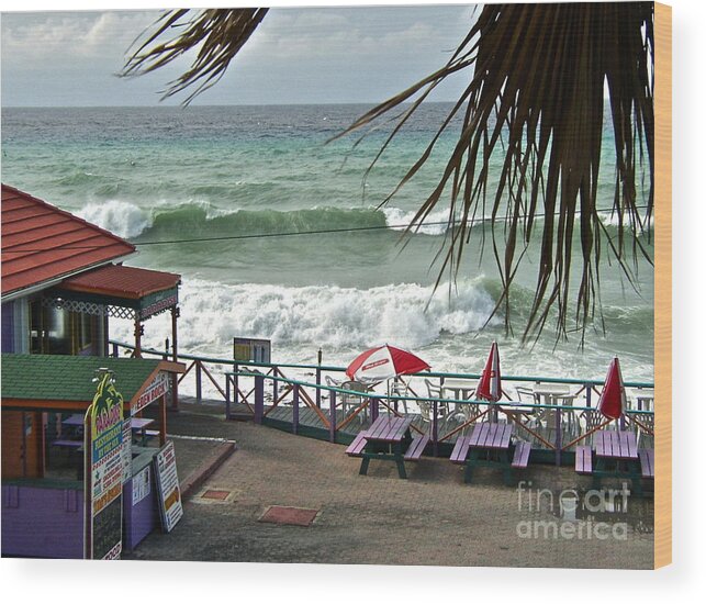 Caribbean Wood Print featuring the photograph Rough Day At Grand Cayman by Carol Bradley